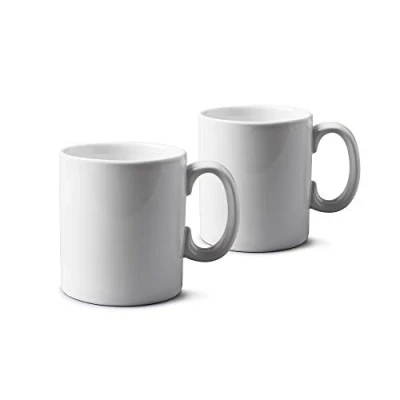 Image of WM Bartleet &amp; Sons 1750 TSET54 Traditional Set of 2 Porcelain Mugs/Cups (1pt/568ml) White