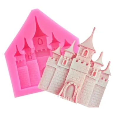 Image of TTOA Castle Silicone Fondant Mould Cake Decoration Icing Sugar Craft Paste