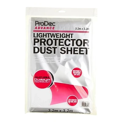Image of ProDec Advance PNWS129 Lightweight 3.2m x Non Woven Dust Sheet Dustproof and Waterproof Ideal for Covering Protecting Floors Furniture from Spills Splashes When Painting, White