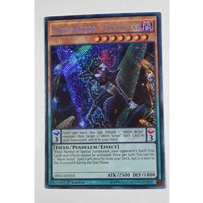 Image of YuGiOh DESO EN018 1st Ed Abyss Actor Superstar Secret Rare Card ( Yu Gi Oh! Single )