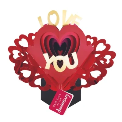 Image of Pop Up Love You With On Our Anniversary Card 3D Greeting Cards POP049V10