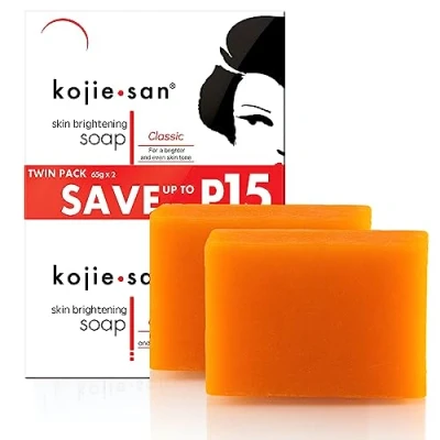 Image of Kojie San Kojic Acid Soap Unisex 2 Bars x 65g Brightens Dark Spots &amp; Evens Skin Tone