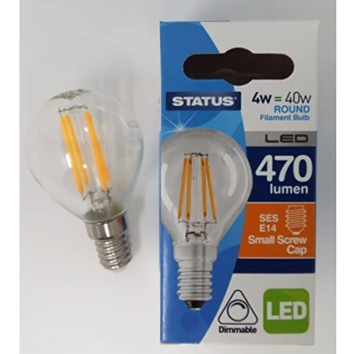 Image of Status 4w = 40w 470 lumens Dimmable Filament LED Round SES Clear Warm White