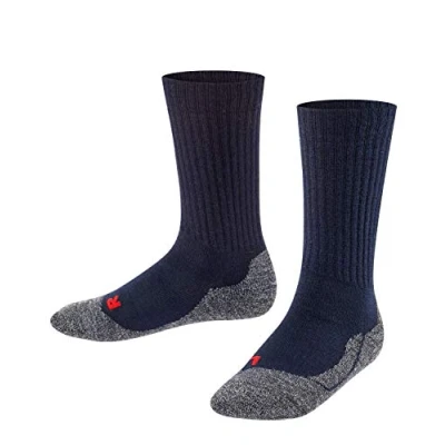 Image of FALKE Unisex Kids Active Warm K SO Wool Thick Breathable 1 Pair Socks, Blue (Marine 6120), 9 11.5