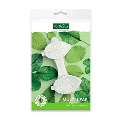 Image of Flower Pro Multi Leaf Veiner Silicone Mould. A Front &amp; Back for Making Detailed Fondant Clay Leaves with Ease from Katy Sue Moulds Cake Decorating