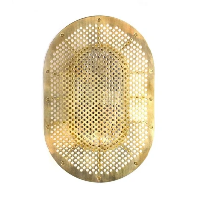 Image of DESIGN BY US Night Rider outdoor wall light, brass, lacquered