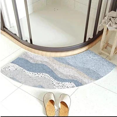 Image of MOTT 50 Quadrant Curved Bath Mat 45x100cm,Semi Circular Mat,Non Slip Floor Carpet,Corner Shower Rug Washable,Fan Shaped Foot Pads Door
