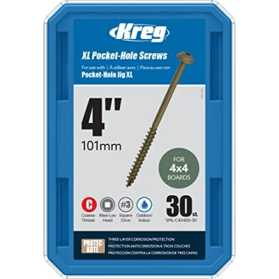 Image of Kreg SML C4X400 30 XL Pocket Hole Screws 4&quot;, (30 Count)