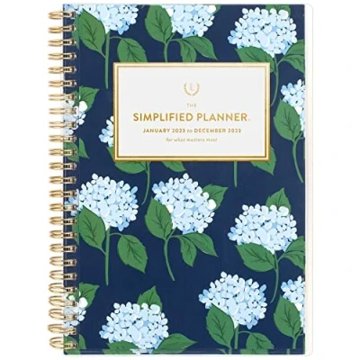 Image of AT A GLANCE 2023 Weekly &amp; Monthly Planner, Simplified by Emily Ley, 5 1/2&quot; x 8 1/2&quot;, Small, Customizable, Tabs, Pocket, Carolina Dogwood (EL91 201)