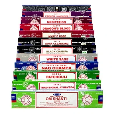 Image of Om Shanti Satya Nag Champa Incense Set SD 12 x 15 gram Packs