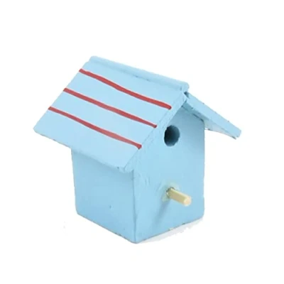 Image of Melody Jane Dolls House Painted Wooden Bird Box Miniature Garden Accessory