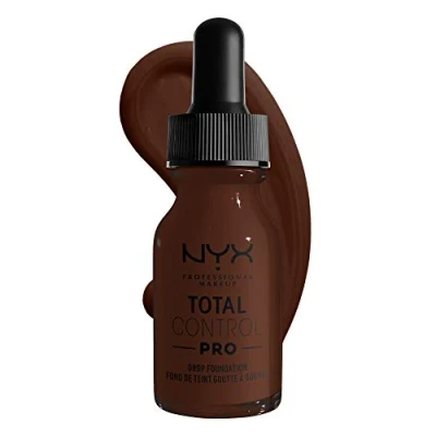 Image of NYX Professional Makeup Total Control Pro Drop Foundation, Precise Dosage, Customised and Buildable Coverage, Vegan Formula, True to Skin Finish, 13 ml, Shade: Deep Ebony