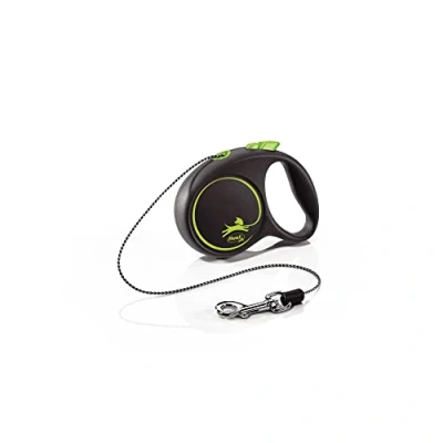 Image of Flexi Black Design Cord Green Extra Small 3m Retractable Dog Leash/Lead for dogs up to 8kgs/18lbs