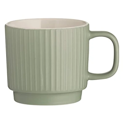 Image of Mason Cash Green Embossed Line Mug 355ml