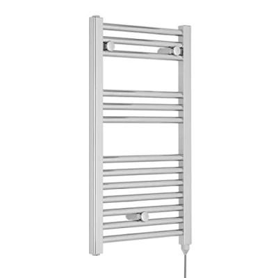 Image of Nuie MTY150 Modern Bathroom 200 Watt Heated Electric Ladder Towel Rail, 720mm x 400mm, Chrome