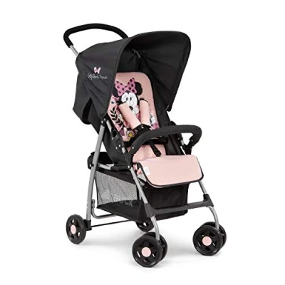 Image of hauck Sport, Disney Minnie Sweetheart Super Lightweight Travel Pushchair (only 5.9 kg), Compact &amp; Foldable, Fully Reclining, XL Storage Basket, from Birth up to 15 kg