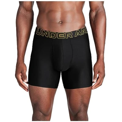 Image of Under Armour Men&#039;s Tech 6 inch Boxerjock 2 Pack Boxer Briefs, Black Multi 3 Pack, S (Pack of 3)