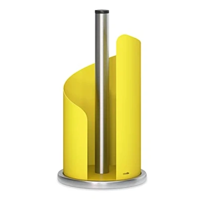 Image of stardis Kitchen Roll Holder, Stainless Steel/Matte Coated, Diameter: 15 cm Lemon Yellow
