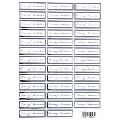 Image of Die cut EVENING INVITATION 38 silver foiled white card word toppers Wedding 1 x A4