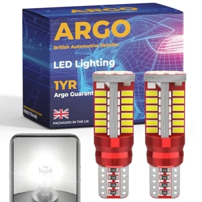 Image of Argo 501 Led Bulbs T10 57 Smd Xenon White Car Light Interior Upgrade Number Plate Map Dome Courtesy Van Capless Wedge 194 168 W5w Bulb Side 12v