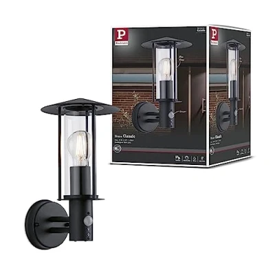 Image of Paulmann 94396 Exterior luminaire Wall Classic with Motion Sensor IP44 dimmable Outdoor Lighting Dark Grey lamp Metal, Glass Garden E27