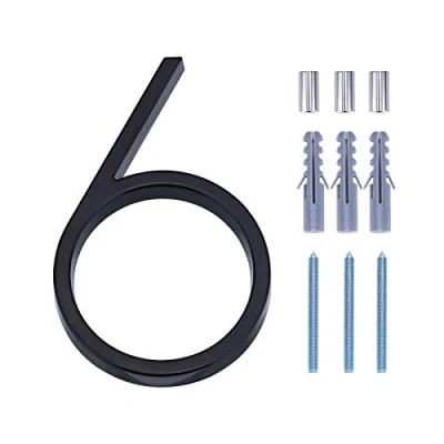 Image of LUTER 5 inch Numery Adresu Domu Srebrne Uliczne PAmerywaj¬ce Domów Skrzynek Pocztowych Drzwi Dla Numeru (6, Black)