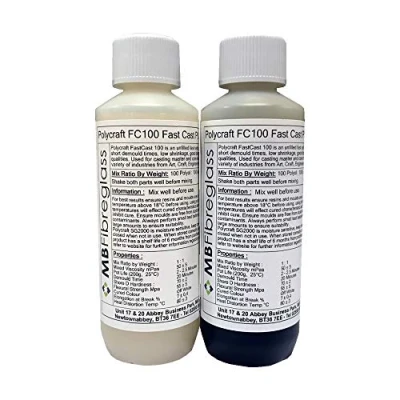 Image of Polycraft FC100 (Beige) Fast Cast Paintable Polyurethane Liquid Plastic Casting Resin System 500g Kit