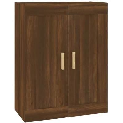 Image of vidaXL Wall Cabinet Brown Oak 69.5x32.5x90 cm Engineered Wood