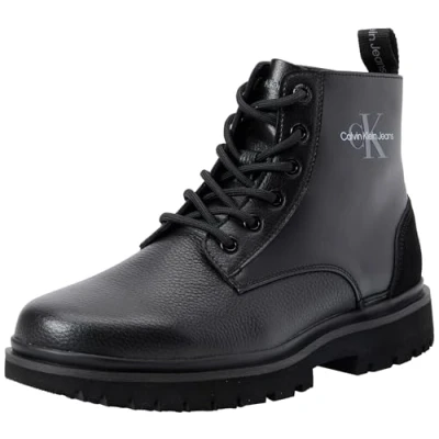 Image of Calvin Klein Jeans Women EVA BOOT MID LACE UP MTR, Triple Black, 38 EU