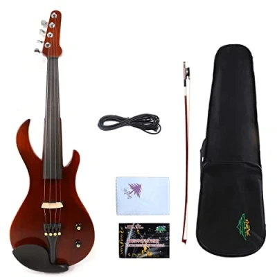 Image of Yinfente 4/4 Violin Metallic Electric Guitar Shape Professional Solid wood Full Size