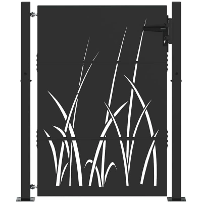 Image of Garden Gate Black 105 x 150 cm Powder coated steel Vidaxl