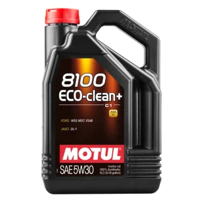 Image of Motul 101584 Car Engine Oil 8100 ECO clean+ Fully Synthetic Petrol &amp; Diesel for Euro 4, 5 6 Engines 100% Viscosity SAE J 300, 5W 30 Litres