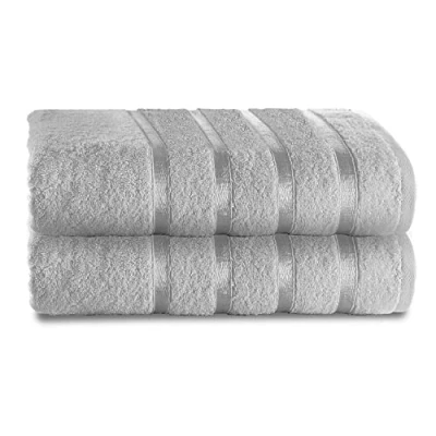 Image of GC GAVENO CAVAILIA 500 GSM Bath Sheets Towels For Bathroom Egyptian Cotton Towel 2 Piece Quick Dry Soft Set Washable Silver
