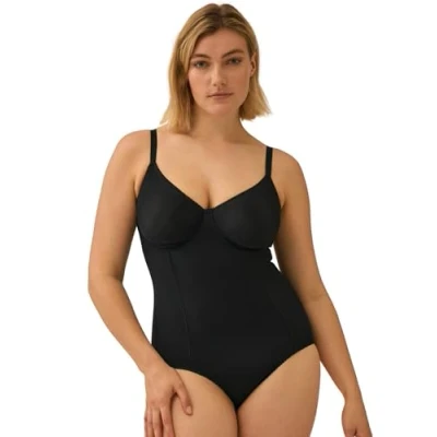 Image of Naturana Women&#039;s Moulded Underwired Body Bodysuit, Black, 34B