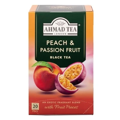 Image of Ahmad Tea Peach &amp; Passion Fruit Black 20 Teabag Sachets