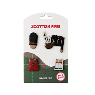 Image of Scottish Multi Piper,Sheep,Nessie, Scottie and Highland Cow Magnet Sets (Black)