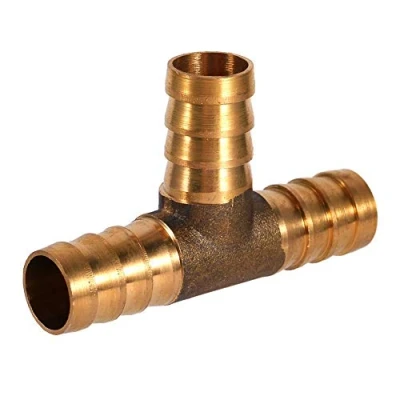 Image of 3 Way Brass T Piece, Piece Hose Joiner 12mm 100℃ Resistant 1 Mpa Pressure Connector Adapter for Fuel Air Water Gas Oil (12mm)