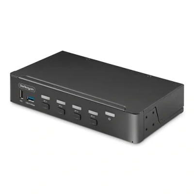 Image of StarTech.com 4 Port DisplayPort KVM Switch, Single 4K 60Hz Monitor, 6x USB Ports, Hotkey Switching, TAA Compliant
