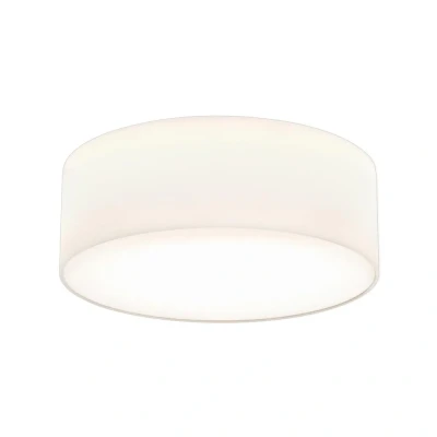 Image of Cambria Cylindrical Ceiling Light White Fabric, E27