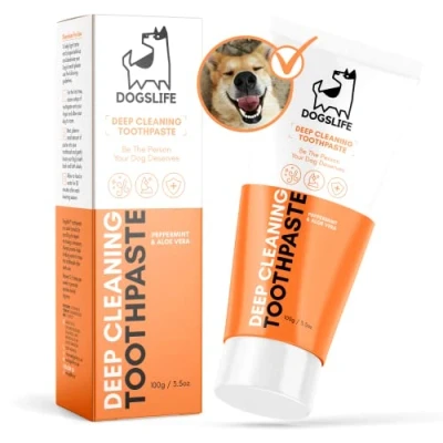 Image of Dog Toothpaste Natural for Dogs Remove Plaque, Fight Decay &amp; Bad Breath 100g Mint Pet Dental Care
