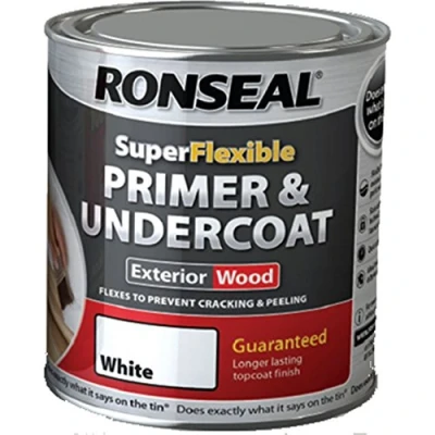 Image of Ronseal RSLEWPWHI750 750ml Super Flexible Wood Primer and Undercoat White