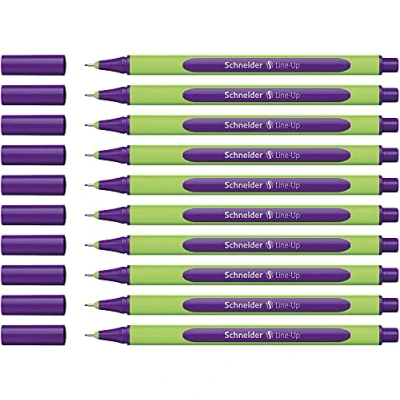 Image of Schneider Line Up Fineliner (0.4 mm Width, Made of Bio Based Plastic, Awarded with The Blue Angel) Pack 10 Daytona Violet