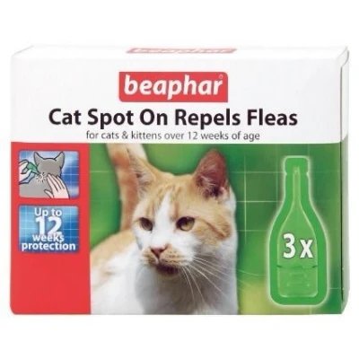 Image of (2 Pack) Beaphar Cat Spot on 12wk Repels Fleats