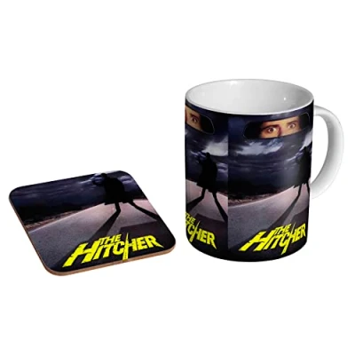 Image of stopper The Hitcher 1986 Horror Classic Ceramic Coffee Mug + Coaster Gift Set
