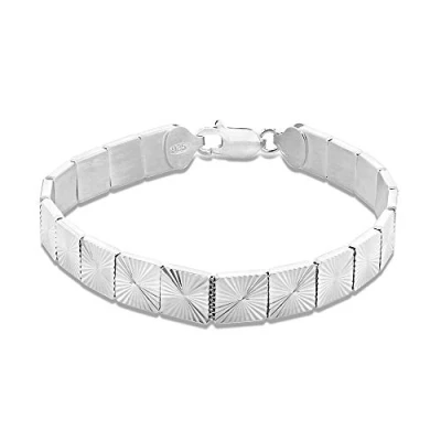 Image of Tuscany Silver Women&#039;s Sterling 8mm Diamond Cut Sunray Bracelet 19cm/7.5&#039;
