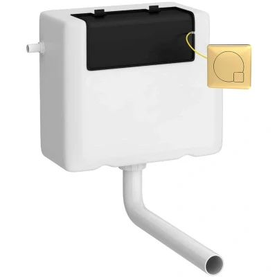 Image of Nuie Concealed Cistern and Brushed Brass Square Dual Flush Plate XTY8M03
