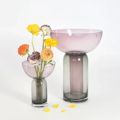 Image of AYTM Vase Torus, pink, Ø 25 cm, height 33 glass