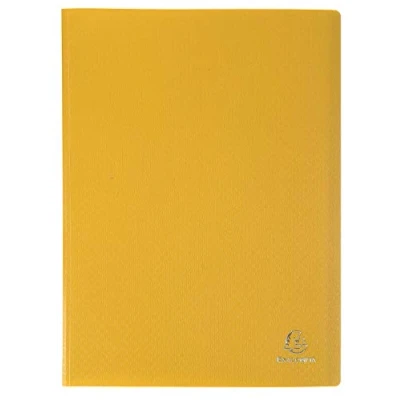 Image of Exacompta Ref 8559E Soft Cover PP Display Book Suitable for A4 Documents, 50 Pockets, 100 Viewing Pages, High Transparency, 300 Micron Polypropylene Yellow