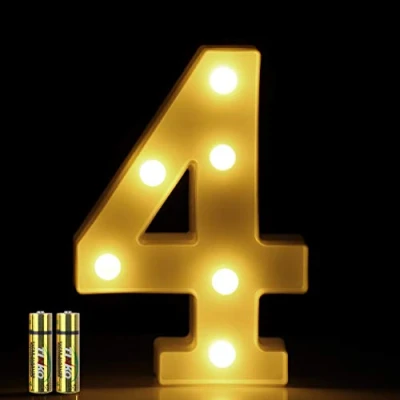 Image of HONPHIER® LED Number Lights Marquee Decoration Light Up Numbers Night Sign for Home Party Wedding Anniversary Decor Battery Operated (4)