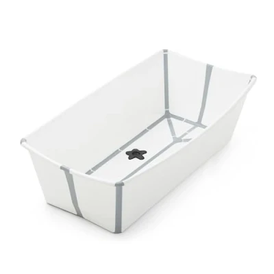 Image of Stokke Flexi Bath X Large, White Spacious Foldable Baby Lightweight &amp; Easy to Store Convenient Use at Home or When Travelling Best for Ages 0 6
